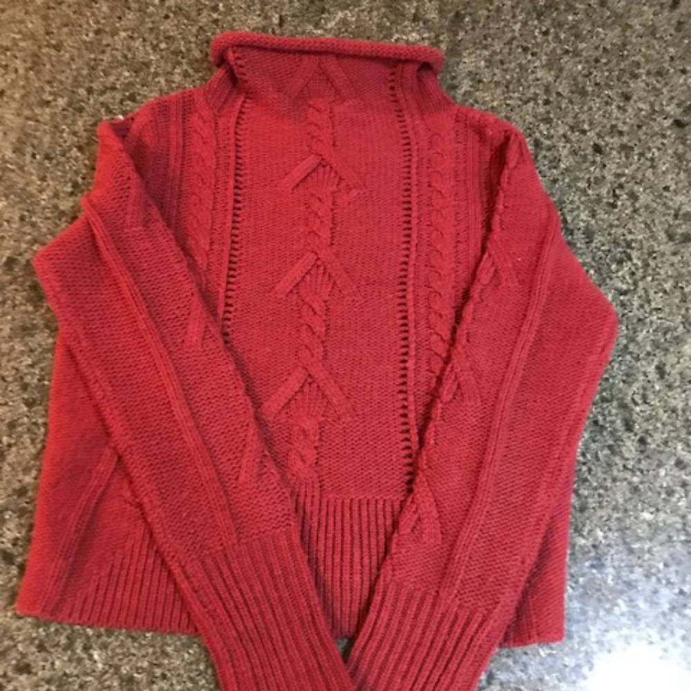 dark red sweater